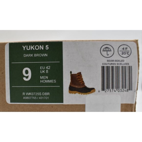 Kamik Mens Size 9 Yukon 5 Dark Brown Leather Faux Fur Lined Waterproof Boots main image 4